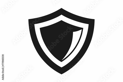 minimalist vector shield symbol silhouette black illustration 