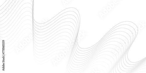 White wave curve lines banner background design. Abstract soft wave lines dynamic flowing gray light isolated background. Vector Illustration of the gray pattern of lines. Black stripes on white