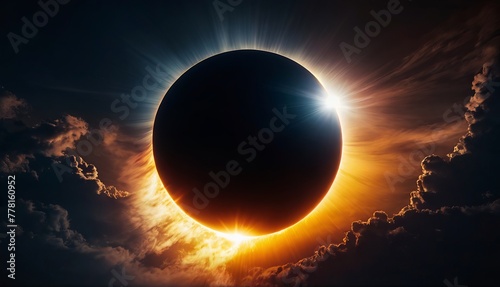 FULL SOLAR ECLIPSE – Total Solar Eclipse Dramatic – Illustration