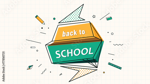 Back to school banner vector background. Education concept with design