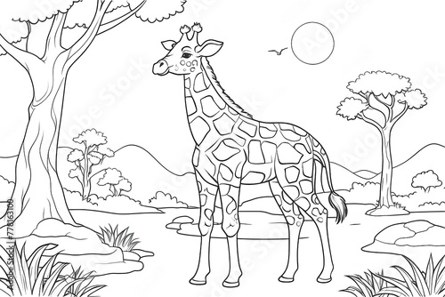 giraffe colouring book 