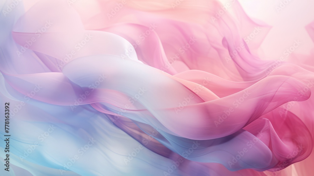 Fototapeta premium Delicate pastel hues merging gracefully in smoke