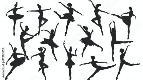Ballerina silhouette. ballet dancer silhouette with va