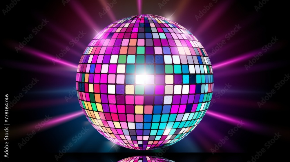 Retro disco ball with a groovy theme