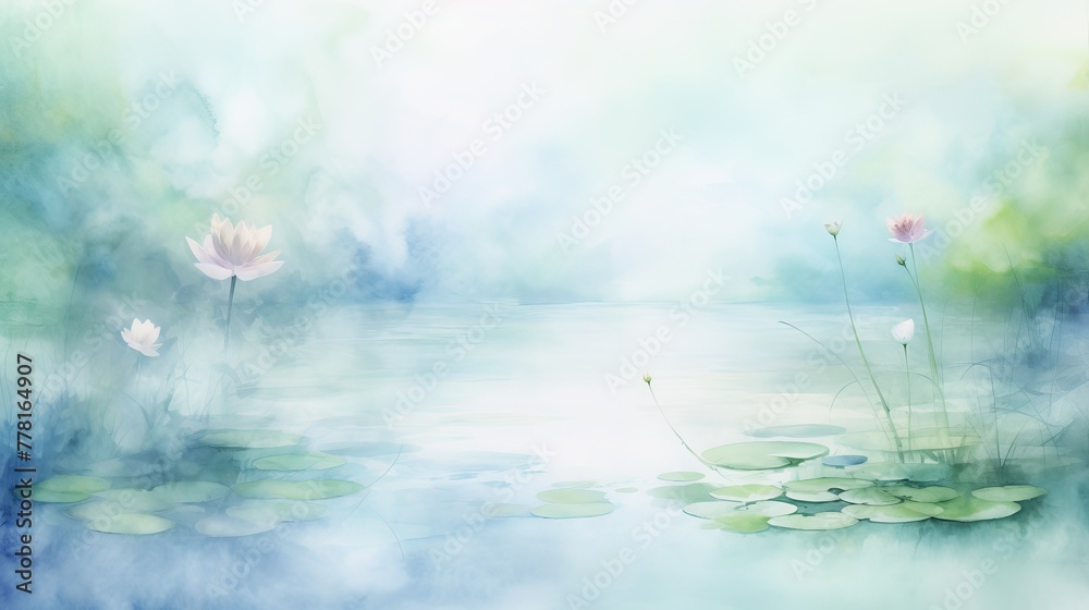 Obraz premium Soft watercolor texture resembling a tranquil pond