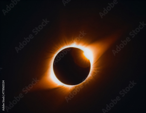 A total solar eclipse in the sky.