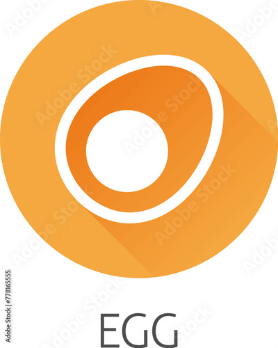 An egg food icon concept. Possibly an icon for the allergen or allergy.
