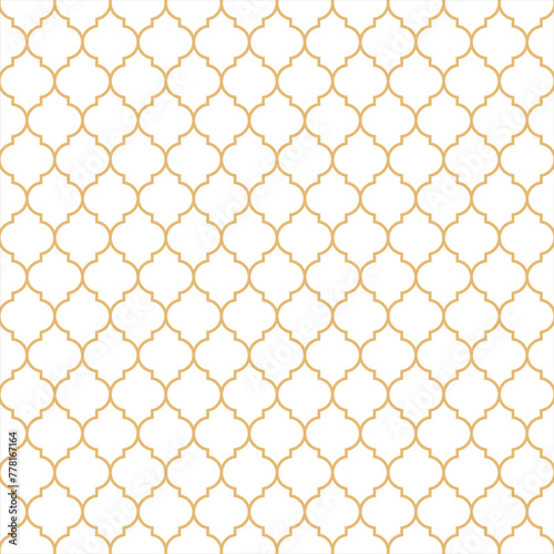 Moroccan Turkish seamless arabic pattern background. Ramadan Mubarak muslim traditional islamic pattern. Gold blue geometric circular ornamental arabic symbol vector