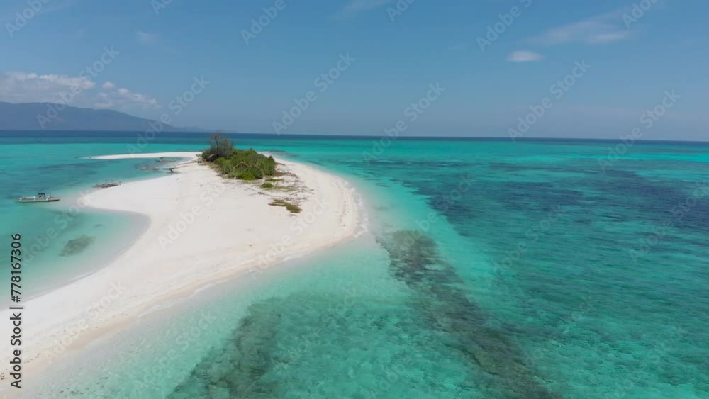 aerial view of a sandbar with white sand beach and crystal clear waters in Cresta de Gallo Island in Romblon Philippines aerial view of a sandbar with white sand beach and crystal clear waters in Cresta de Gallo Island in Romblon Philippines