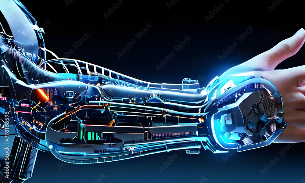Obraz premium robot control, Robot working, arm robot