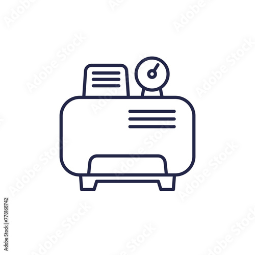 compressor line icon, air pump vector