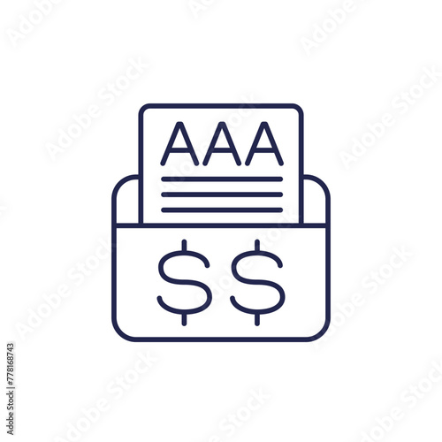 credit rating icon, line vector