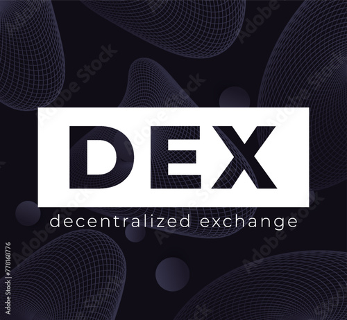 DEX banner design, decentralized exchange vector