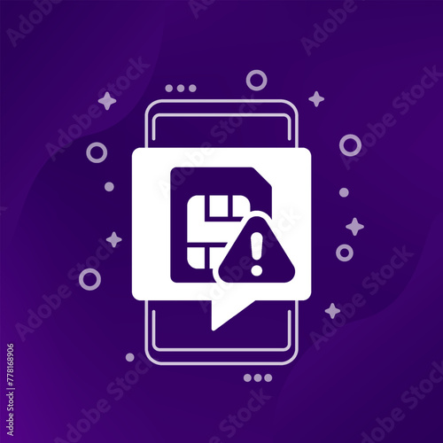 SIM card error icon with a phone