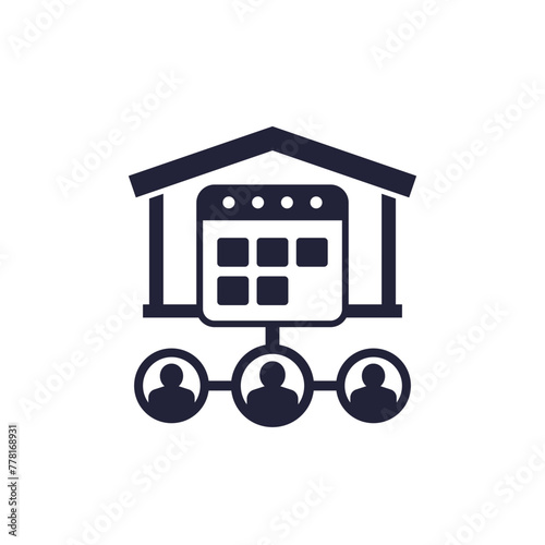 tenants icon with house and calendar