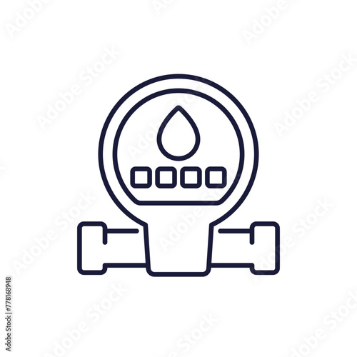 water meter icon, line vector © nexusby