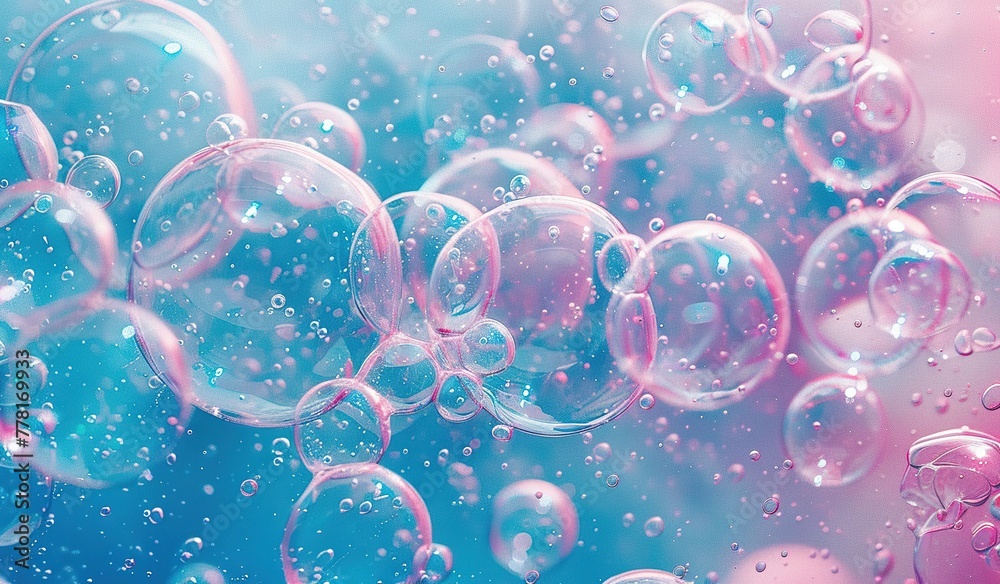Soap bubbles on a blue background. The concept of lightness and serenity. Soap bubbles on a blue background. The concept of lightness and serenity.