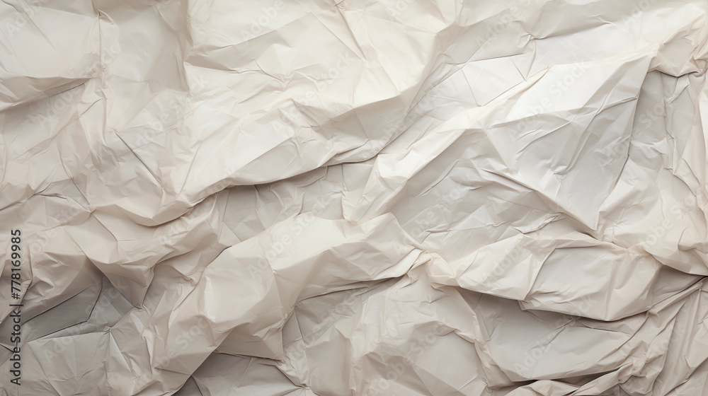 White crumpled paper, top view, background. Texture of heavily crumpled paper White crumpled paper, top view, background. Texture of heavily crumpled paper