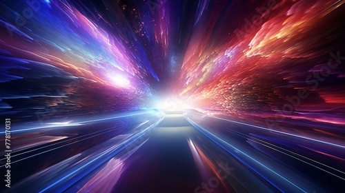 A 3d rendering of a mesmerizing hyper space journey