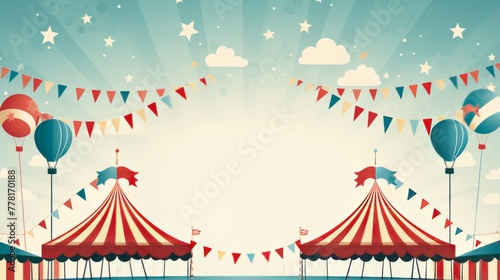 A banner for a carnival and fair background