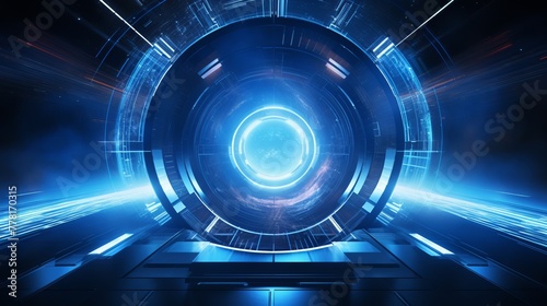 A digital art representation of a futuristic hyper space portal