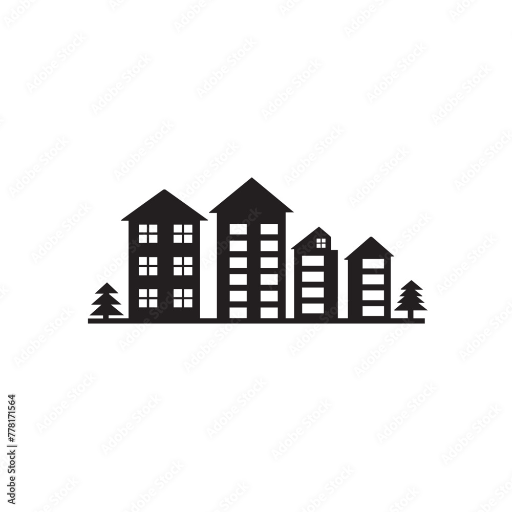 Real Estate Investment in cartoon, doodle style . Image for t-shirt, web, mobile apps and ui. Isolated 2d vector illustration in logo, icon, sketch style, Eps 10, black and white. AI Generative