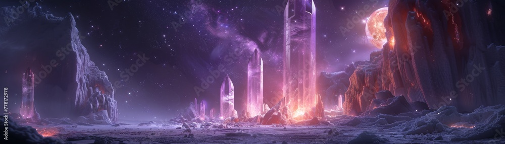 Quantum Quartz pillars rise from Stellar Stalactite foundations