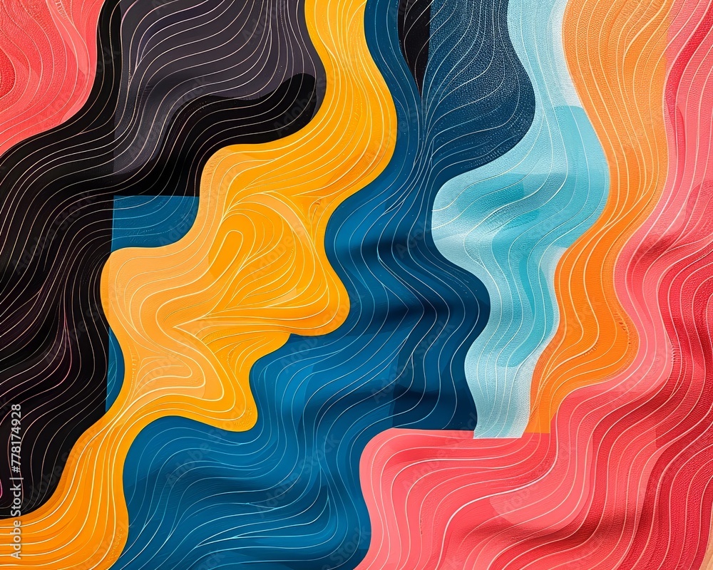 Design a captivating piece of art inspired by the characteristics of Efavirenz, incorporating vibrant colors and dynamic shapes