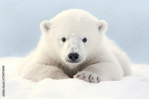 Polar bear (Ursus maritimus) on the snow photo