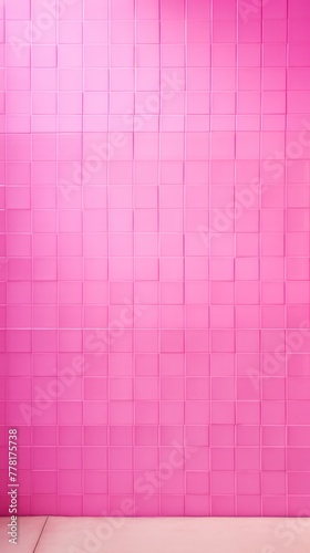 Pink majorelle shiny clean metro brick wall background pattern with copy space for design blank 