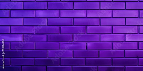 Purple majorelle shiny clean metro brick wall background pattern with copy space for design blank 