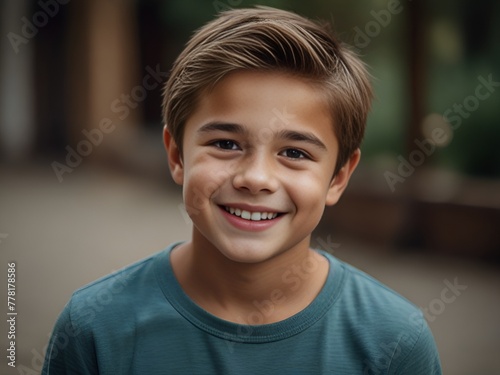 The little cute boy is happy. Catalogue of emotions. Great joy, happiness, euphoria.