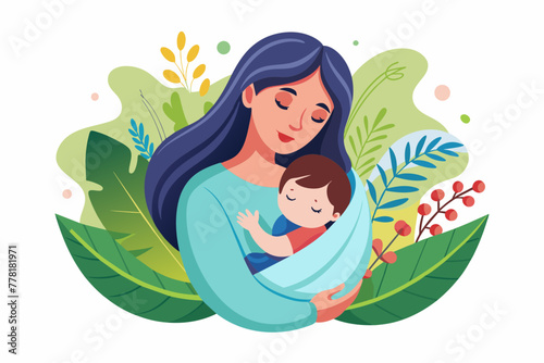 Envision the softness of a mother's lullaby, wrapping a child in a cocoon of security and love vector illustration