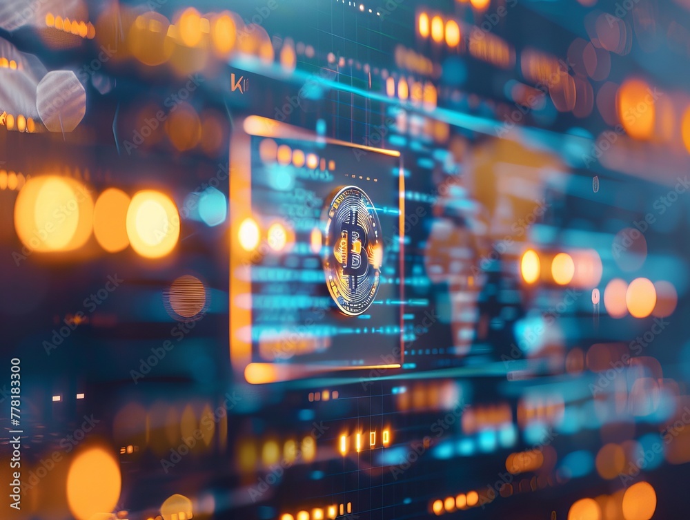 Illustrate the cryptocurrency concept with a close-up of a digital wallet transaction, showcasing blockchain security Illustrate the cryptocurrency concept with a close-up of a digital wallet transaction, showcasing blockchain security