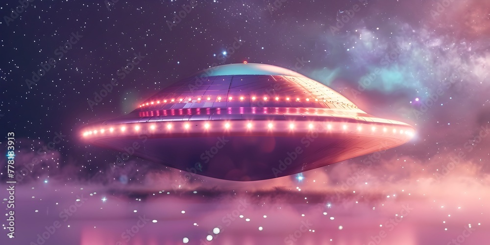 Enigmatic UFO Zipping Through the Cosmic Expanse of the Starry Night Sky Enigmatic UFO Zipping Through the Cosmic Expanse of the Starry Night Sky