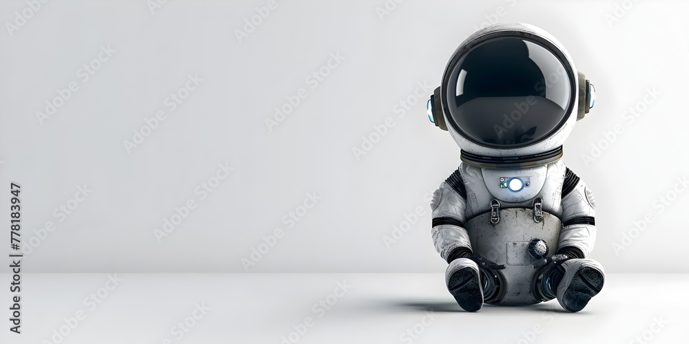 Solitary Space Junk Character Adrift in Contemplation of Its Abandoned Mission and Orbiting Cosmic Relic Solitary Space Junk Character Adrift in Contemplation of Its Abandoned Mission and Orbiting Cosmic Relic