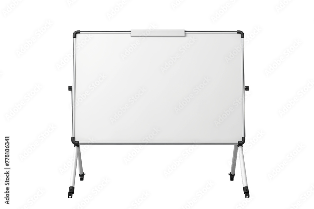 Large Mobile Whiteboard with Stand - isolated on White Transparent Background, PNG
