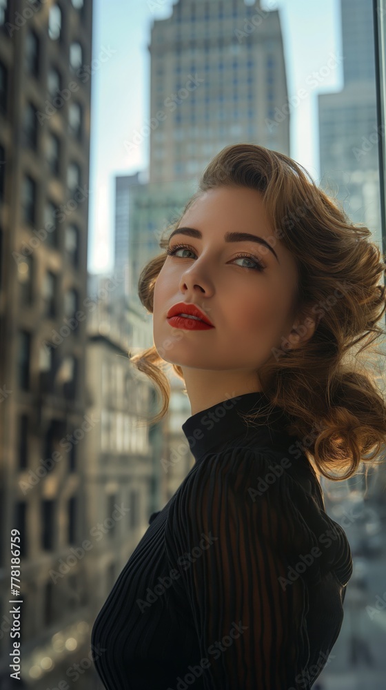 photography portrait of beautiful woman , stylish hair, background a New York street, in the style of George created by ai photography portrait of beautiful woman , stylish hair, background a New York street, in the style of George created by ai