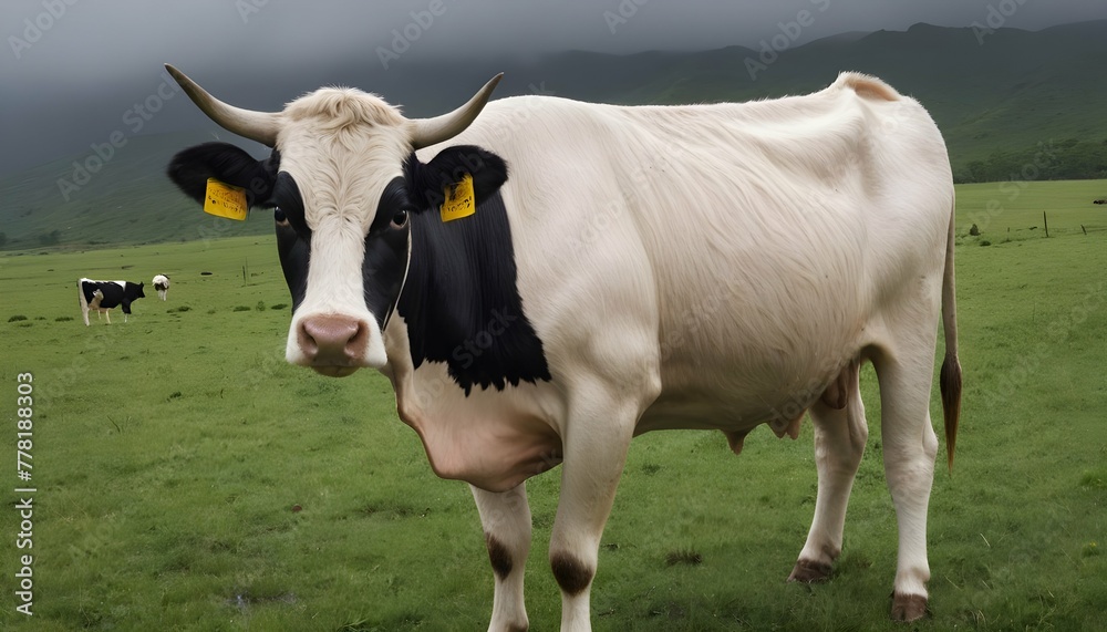 A-Cow-With-Its-Fur-Slicked-Back-From-The-Rain-