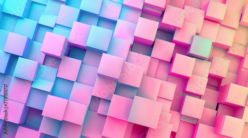 Pastel Geometric Cube Pattern - Modern Abstract Design