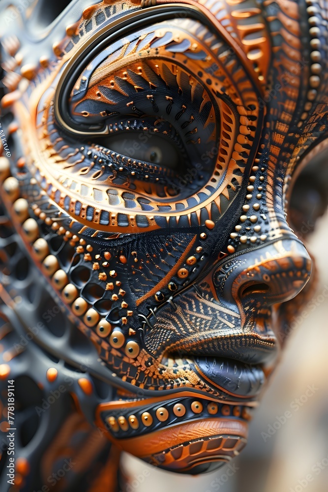 Fototapeta premium Captivating Tribal Artwork Exploring Functional Consequences of Genetic Mutations in Cinematic Photographic Style