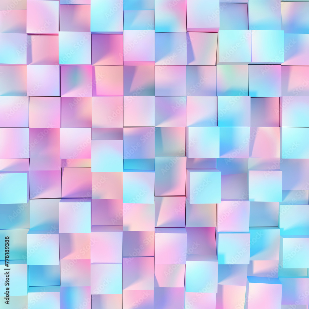 Geometric Abstract Background with Pastel Colored Cubes Geometric Abstract Background with Pastel Colored Cubes