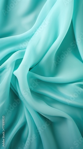 Turquoise soft chiffon texture background with blank copy space design photo backdrop 