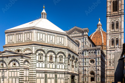 Florence, Italy - July 15, 2023: Cathedral of Santa Maria del Fiore (Duomo di Firenze). Florence the capital city of Tuscany region, Italy. The basilica is one of Italys largest churches