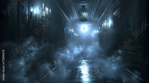Exploring the Haunted Mansion s Corridors Uncovering the Truth Behind a Cursed Artifact in a Spectral Cinematic Atmosphere