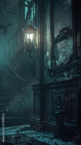 Haunted Mansion Harbors Spectral Apparitions and Cursed Artifacts in Cinematic Photographic Style
