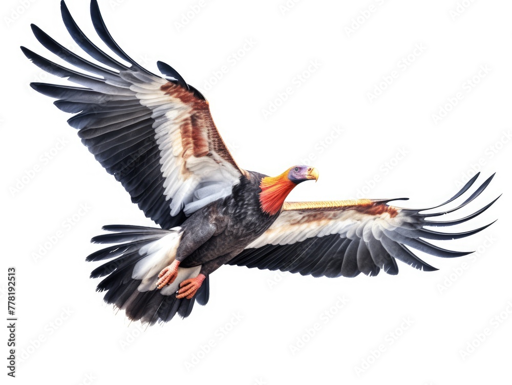 Obraz premium Condor flying isolated on white background