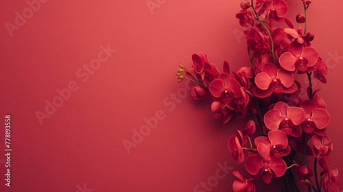Elegant Red Orchids on Vibrant Background