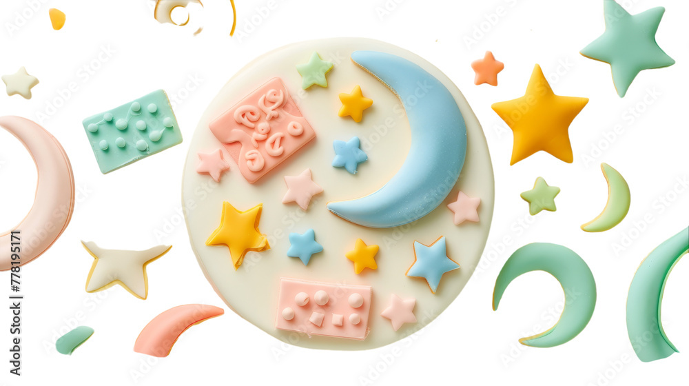Eid-Themed Cake Decorating Kit with Fondant PNG