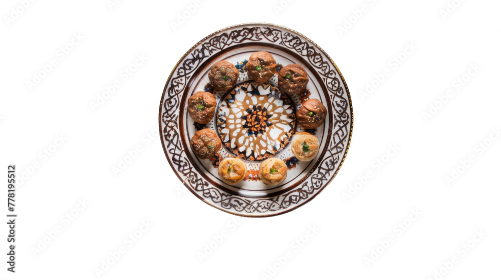 Exquisite Eid-Themed Serving Platter with Transparent Background PNG